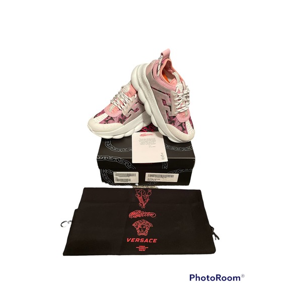 Versace Shoes - Versace Chain Reaction Pink Floral size 37.5 worn 1x